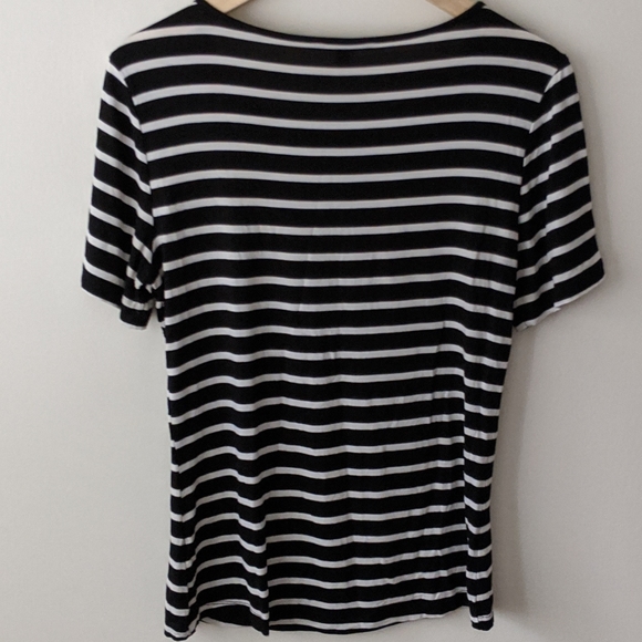 Striped Tee with Button Detail - Picture 4 of 4
